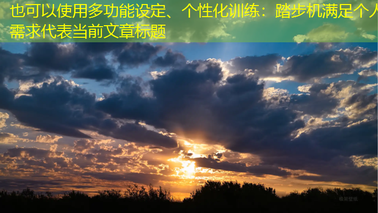多功能设定、个性化训练：踏步机满足个人需求